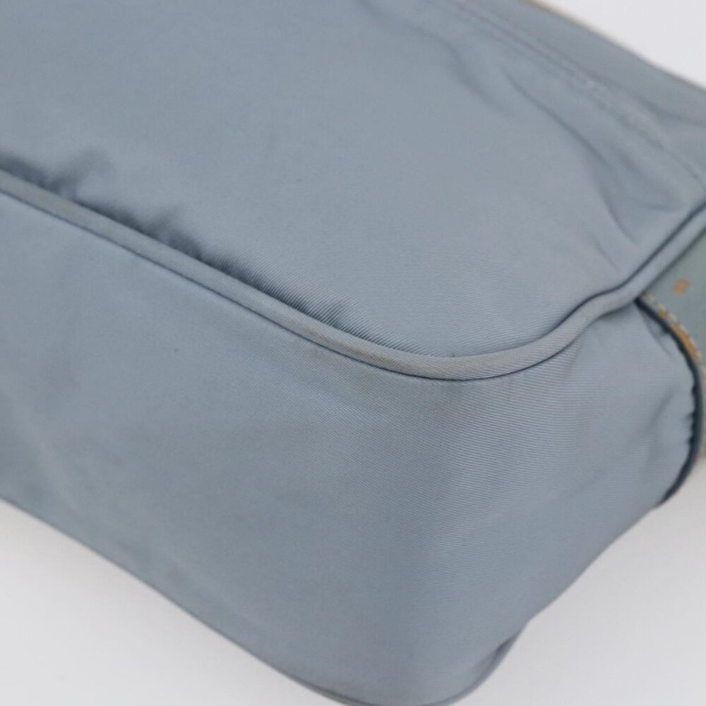 Authentic PRADA Shoulder Bag Nylon Light Blue Silver - Picture 7 of 16